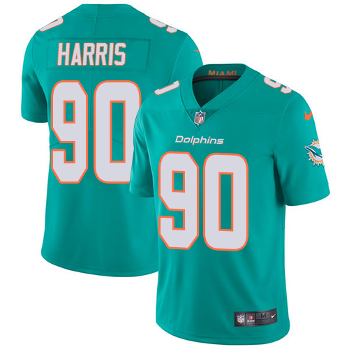 Nike Miami Dolphins 90 Charles Harris Aqua Green Team Color Youth Stitched NFL Vapor Untouchable Limited Jersey